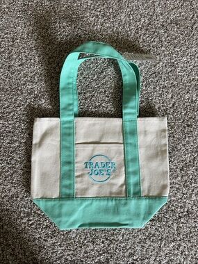 Trader Joe’s Mini Pastel Canvas Tote Bag; NWT